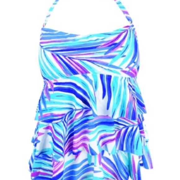 Tummy Concealer Tiered Strapless Tankini Top 8 - Picture 2 of 5